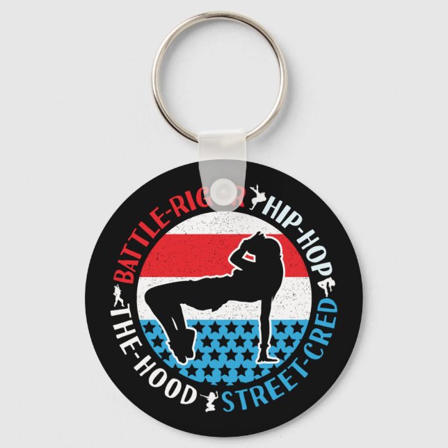 Break Dance Breakdans Hip-Skutt Dancer Girl Nyckelring (Framsida)