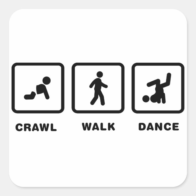Break Dance Fyrkantigt Klistermärke (Framsida)