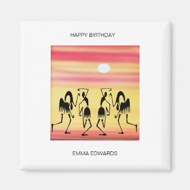 Break Dance grattis på födelsedagen Fantastisk Magnet (Framsidan)