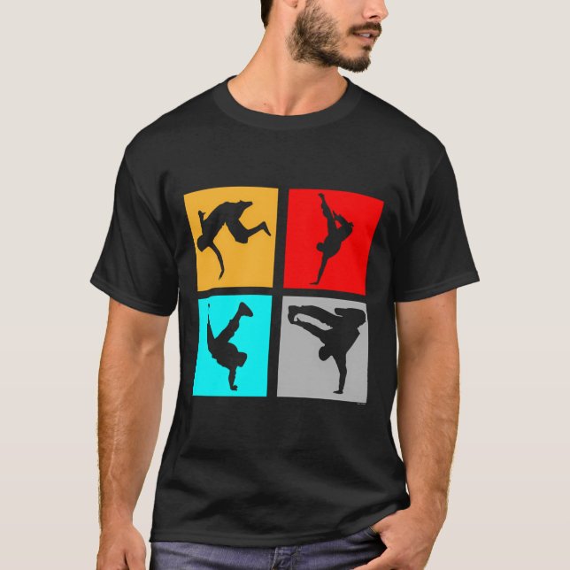 Break Dancing Gift Idea Break Dancing Stunt T Shirt (Framsida)