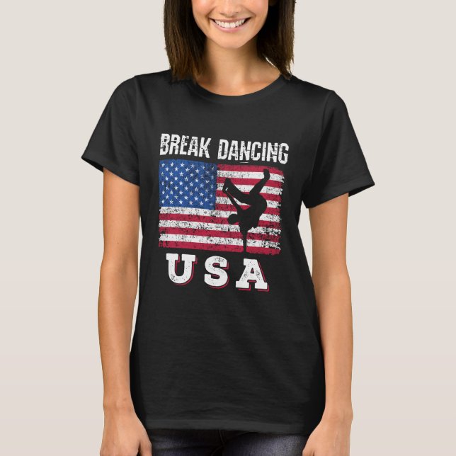 Break Dancing USA Bboy T Shirt (Framsida)