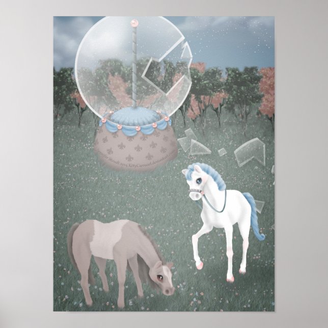 "Break Free" Carousel Horse Print Poster (Framsidan)