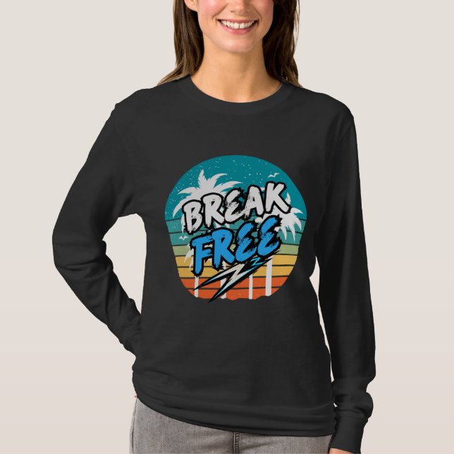 Break Free Retro Långärmad T-Shirt (Framsida)