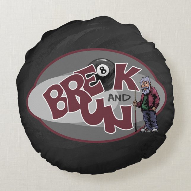 Break och Springa Rund Kudde (Baksidan)