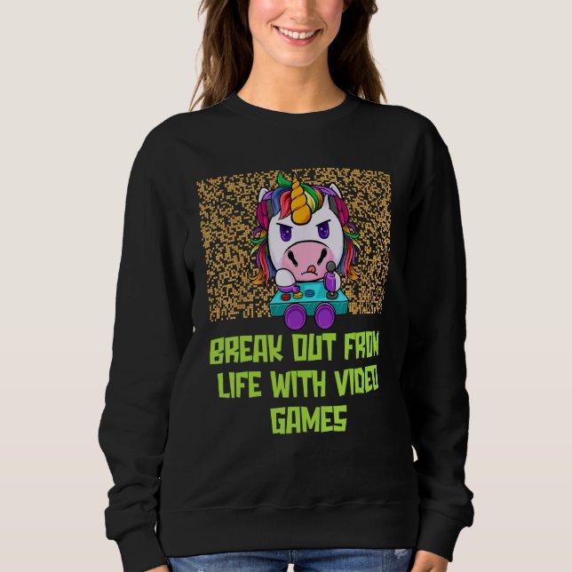 Break Out from Life with Games  Gamer Humor Gaming T Shirt (Framsida)