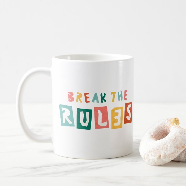 Break the Rules Bold Streetwear Typography Kaffemugg (Med munk)
