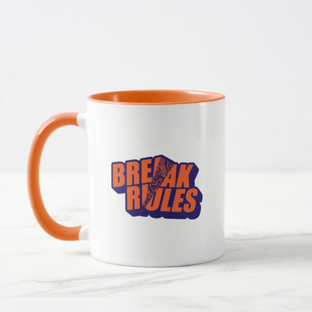 "Break The Rules" Edgy Rebel Quote Mugg (Vänster)