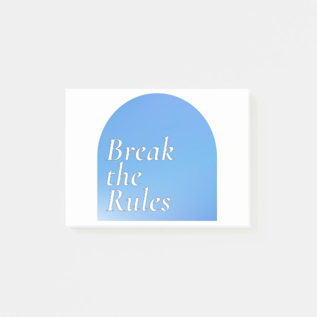 Break the rules sticker, retro typography, post-it block (Framsida)