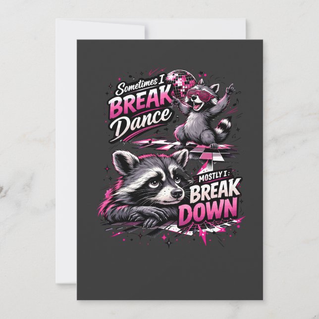 Breakdance, bryta ner, disco kul inbjudningar (Framsida)