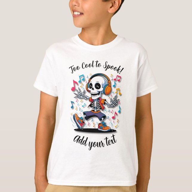 Breakdance-skelett – Barn Halloween T-Shirt (Framsida)