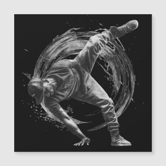 Breakdance Urban Stil Monochrome Rörelse Art (Framsida)