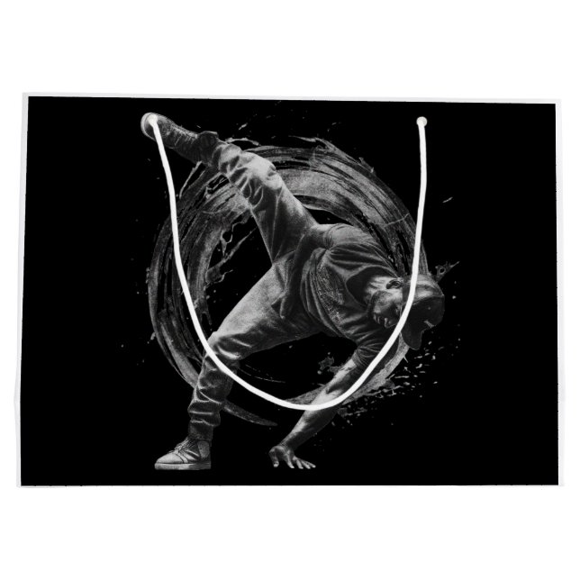 Breakdance Urban Stil Monochrome Rörelse Art (Baksidan)