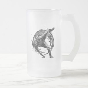 Breakdance Urban Stil Monochrome Rörelse Art Frostat Ölglas