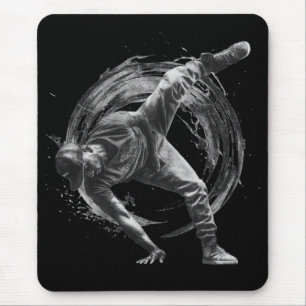 Breakdance Urban Stil Monochrome Rörelse Art Musmatta
