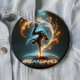 Breakdancer i Neon Swirl Spotlight Dynamic Urban Knapp