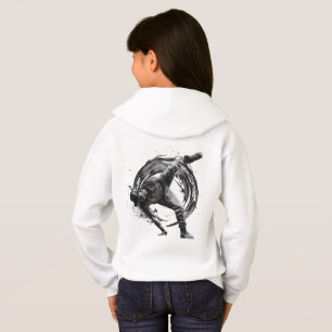 Breakdancer in action, i bläck splatter stil t shirt