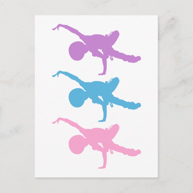 Breakdancer Silhouette-vykort Vykort (Framsida)