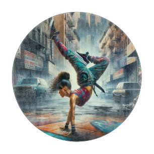 Breakdancer Women in action New York silhouette