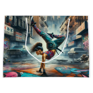 Breakdancer Women in action New York silhouette