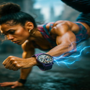 Breakdancer Women in action New York silhouette Armbandsur
