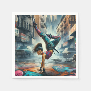 Breakdancer Women in action New York silhouette Pappersservett
