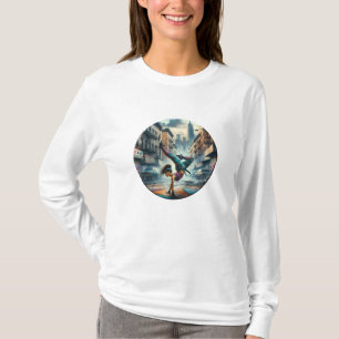 Breakdancer Women in action New York silhouette T Shirt