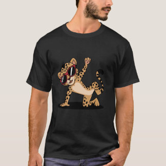 Breakdancing Tecknad Gepard Med Solglasögon Vild K T Shirt