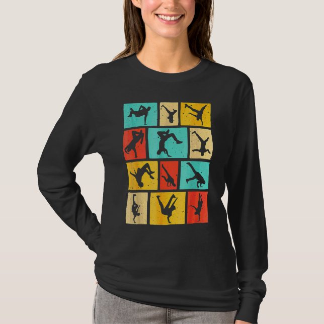 Breakdancing Vintage Hip Hop Cool Breakdansare T Shirt (Framsida)