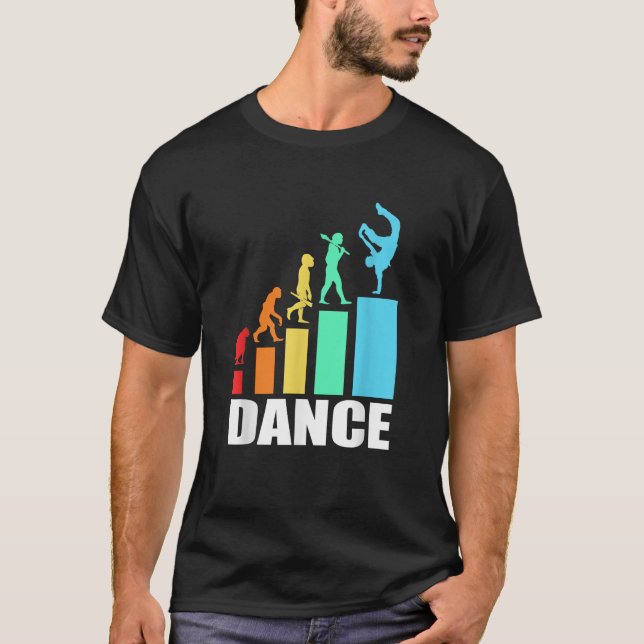 Breakdans Evolution Retro Breakdancing T Shirt (Framsida)