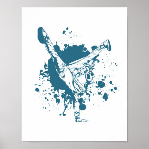 Breakdans Luft Freeze Hip hop und Funk Poster