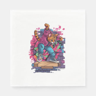 Breakdans Meow - Urban Graffiti Cat Dance Pappersservett