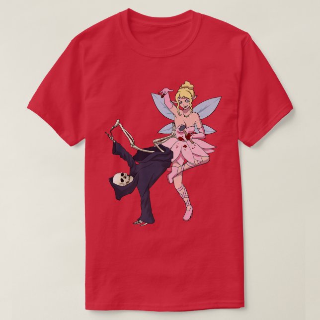 Breakdans Reaper Skeleton Scary Tooth Fairy Hal T Shirt (Design framsida)