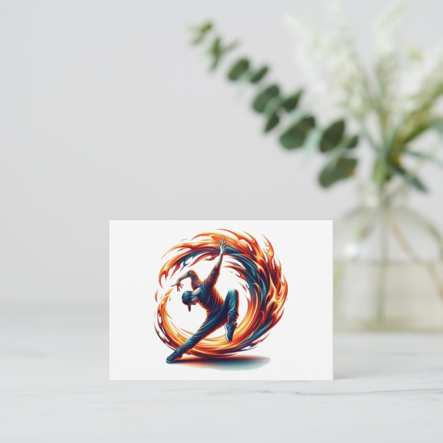 Breakdans Street Fire med stadsenergi Anteckningskort (Stående Fram)