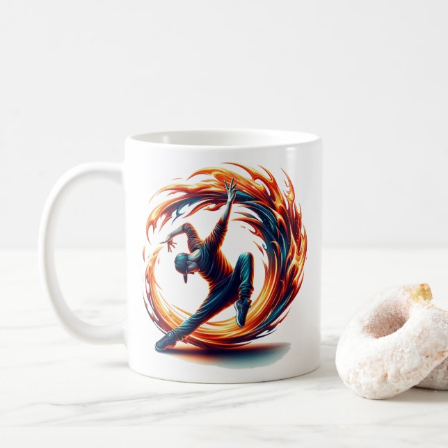 Breakdans Street Fire med stadsenergi Kaffemugg (Med munk)