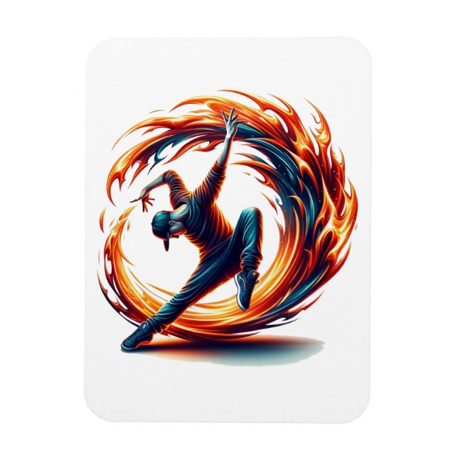 Breakdans Street Fire med stadsenergi Magnet (Vertikal)