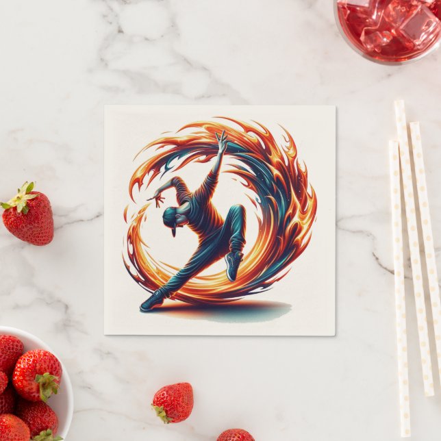 Breakdans Street Fire med stadsenergi Pappersservett (Insitu)