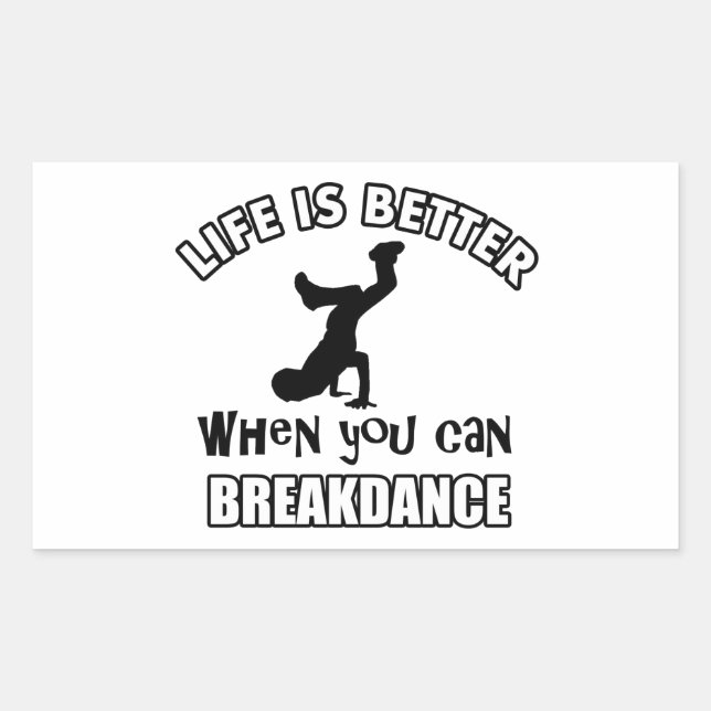 Breakdansdesign Rektangulärt Klistermärke (Framsida)