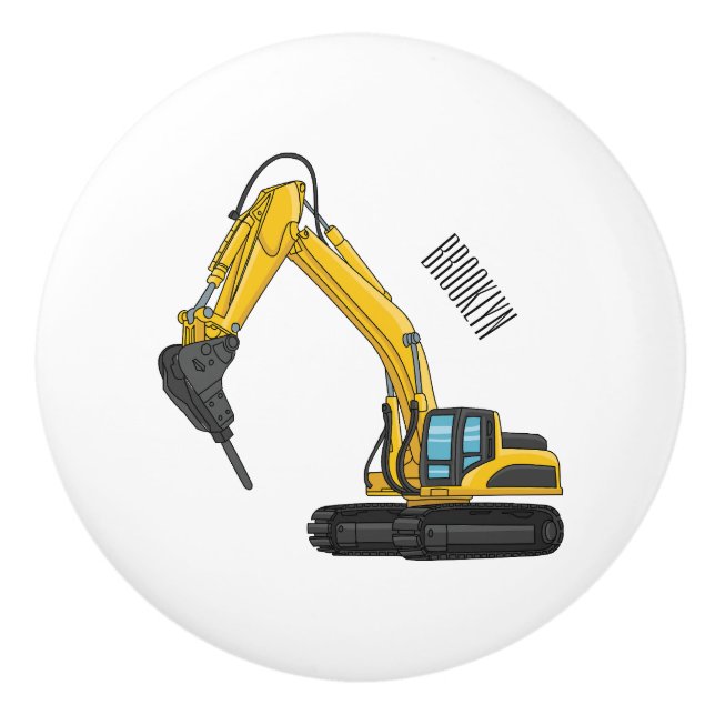 Breaker excavator cartoon illustration knopp (Framsidan)