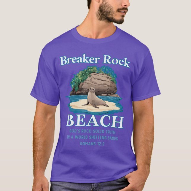 Breaker Sten Beach Gods RockSolid TVBS Christian 2 T Shirt (Framsida)