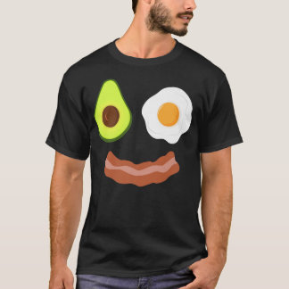 Breakfast Ansikte Avocado Fried Egg Bacon Flin T Shirt