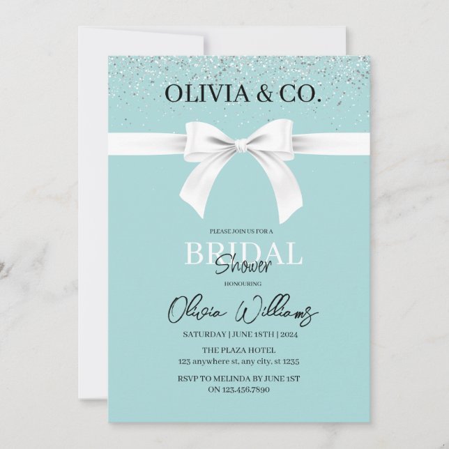 Breakfast at Tiffany's Bridal shower invitation (Framsida)