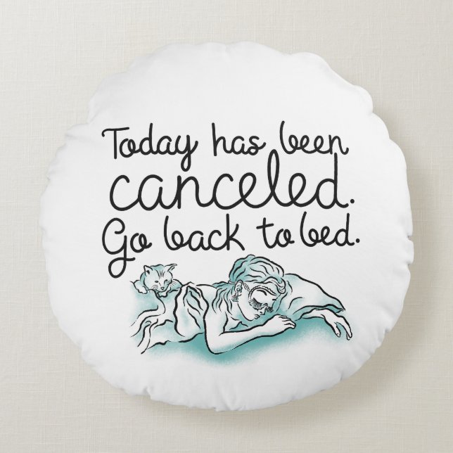 Breakfast at Tiffanys Go Back to Bed Rund Kudde (Framsidan)