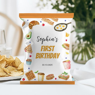 Breakfast Brunch 1:a födelsedag Chip Bag Wrapper Reklamblad