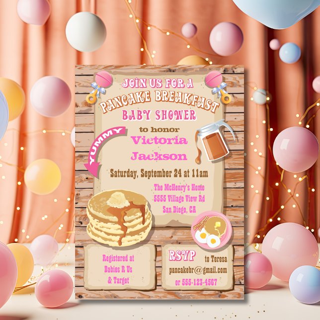 Breakfast Brunch Baby Shower-inbjudningar Inbjudningar (Skapare uppladdad)