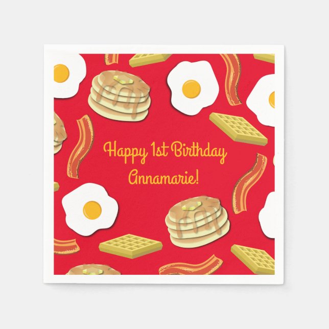 Breakfast Brunch Födelsedagsfest Kids Cute Pappersservett (Framsidan)