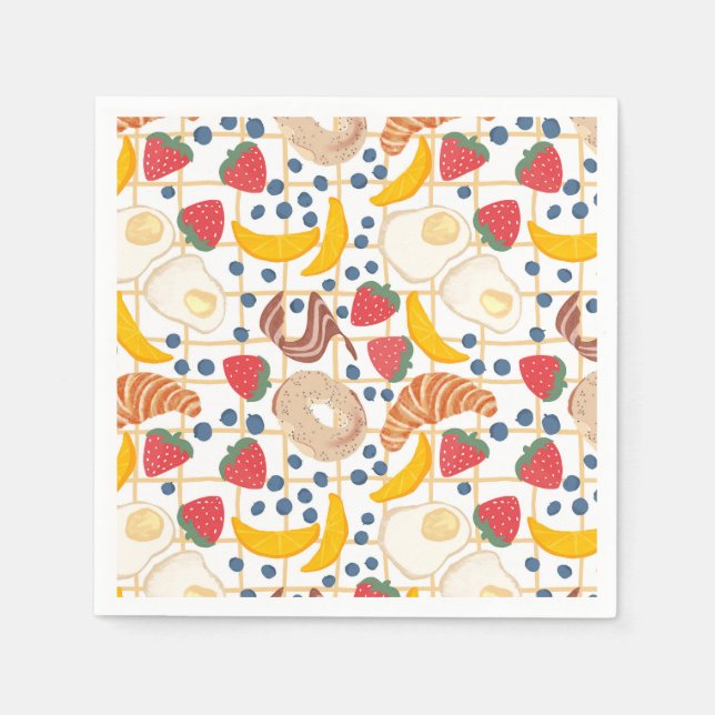 Breakfast Brunch Food Buffet Pappersservett (Framsidan)