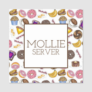 Breakfast Brunch Mat Middag Coffee Shop Server Namnbricka