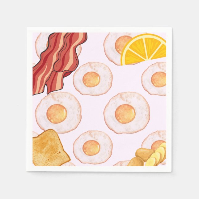Breakfast - Brunch Papper Napkins Pappersservett (Framsidan)