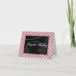 Breakfast & Brunch Rosa och svart polka dots Helgkort