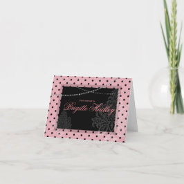 Breakfast & Brunch Rosa och svart polka dots Holid Helgkort